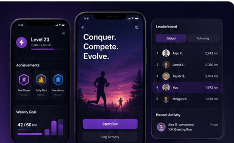 Kinetiq Conquest mobile app and leaderboard preview